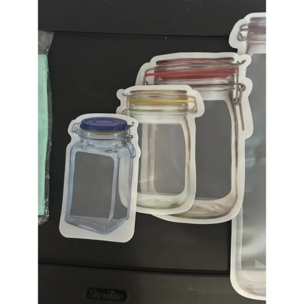 5 Reusable Ziplock Bags For Storage Kitchen Food‎ Pantry Organization Resealable
